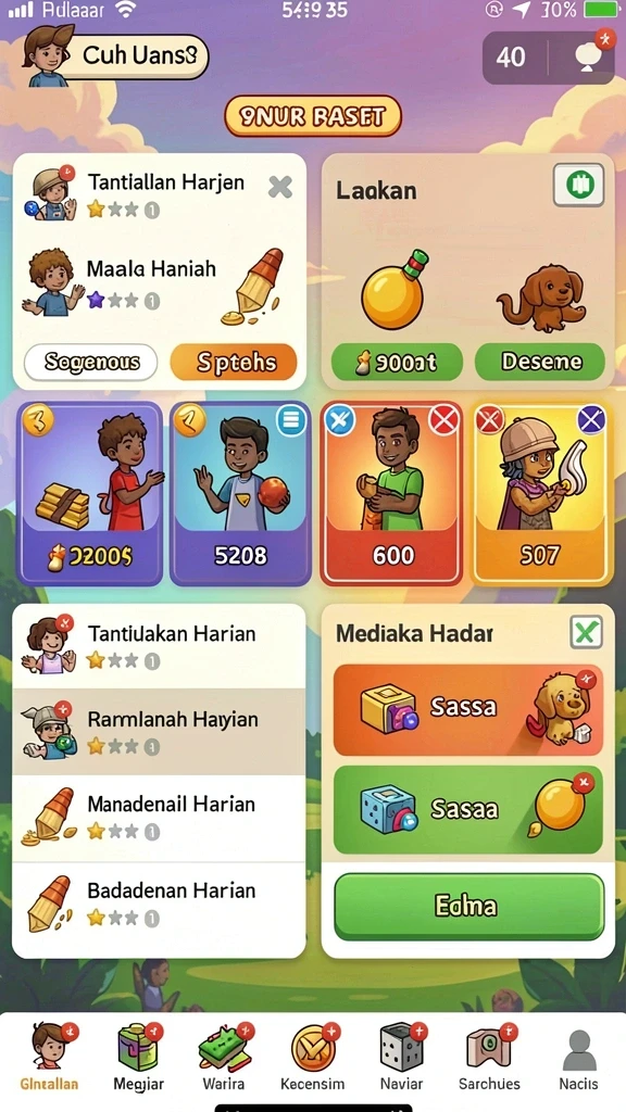Karakter unik dengan kemampuan spesial masing-masing.