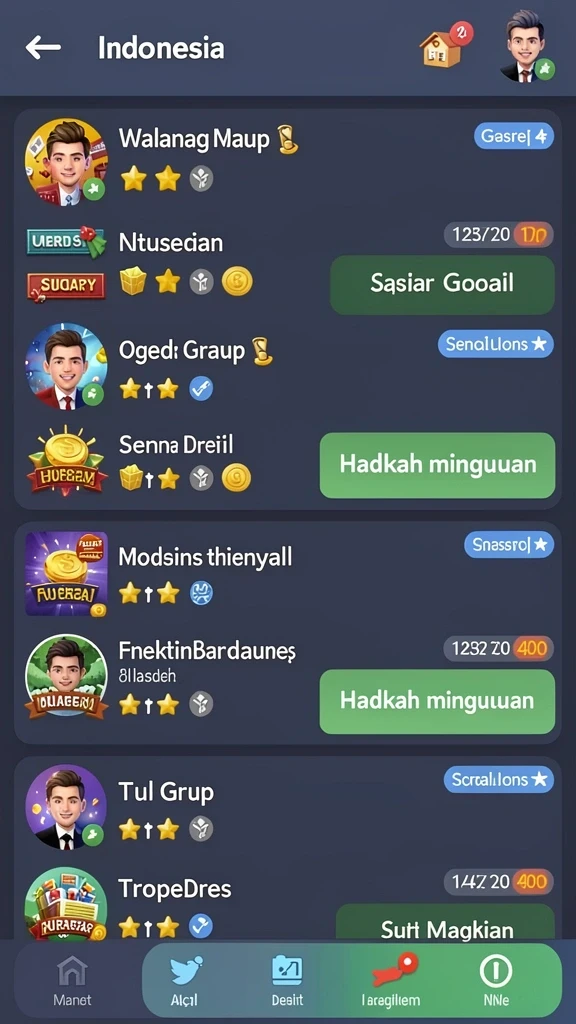 Gambar ketiga menampilkan karakter unik yang bisa dimainkan di API77.