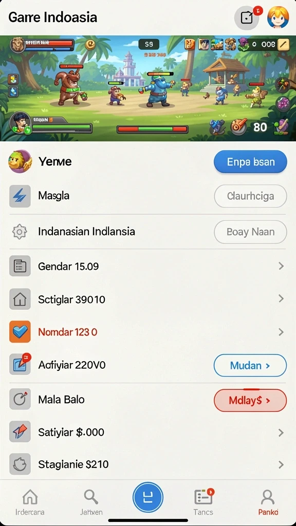 Tampilan menu utama yang menarik dan intuitif.