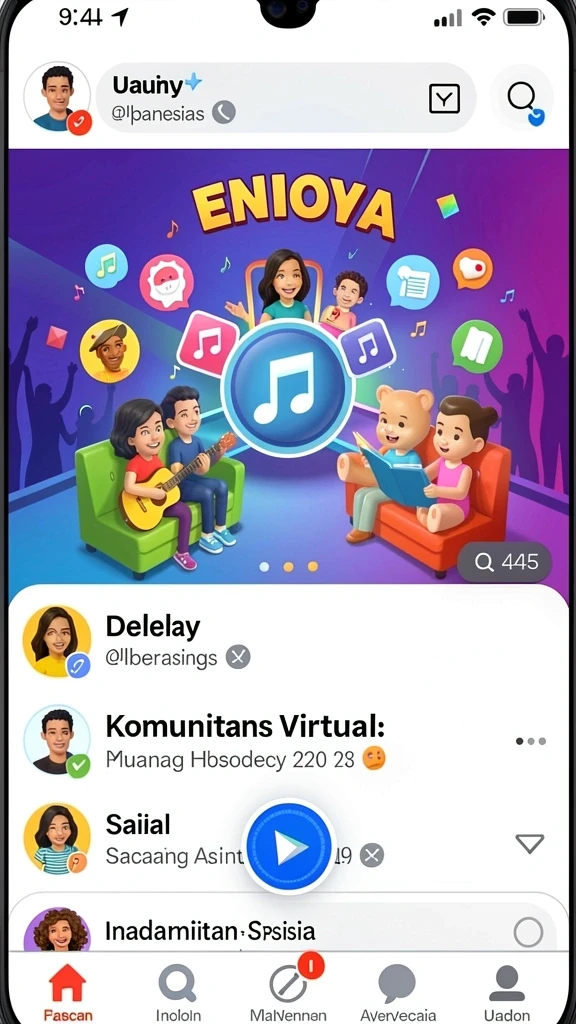 Fitur komunitas yang interaktif dan menyenangkan.