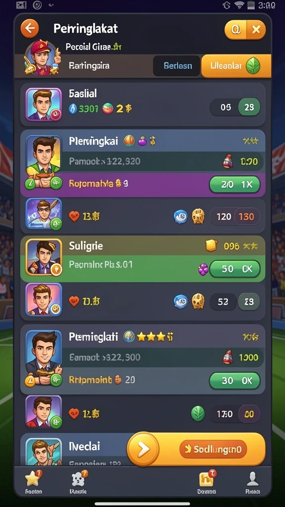 Pengaturan level yang beragam dan menantang.